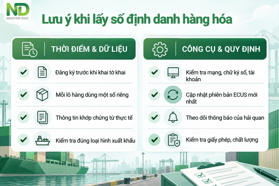 Những lưu ý khi lấy số định danh hàng hóa